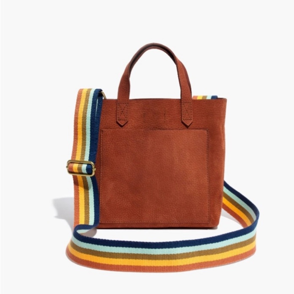 Madewell The Small Transport Crossbody in Nubuck Leather: Rainbow Strap Edition